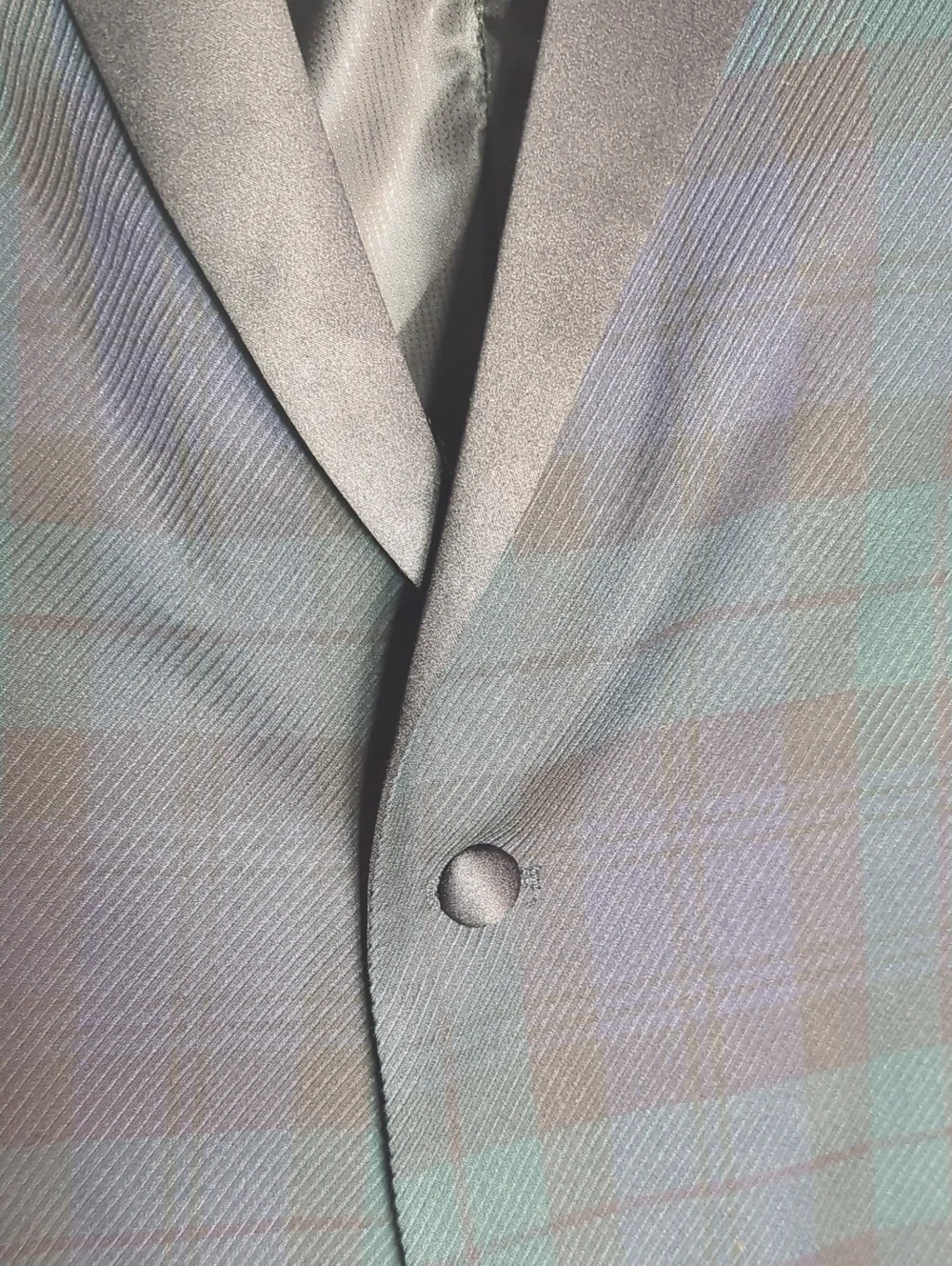 Mens Plaid Tartan Tuxedo Suit Coat Dinner Jacket Blue Scottish Special Event 46R